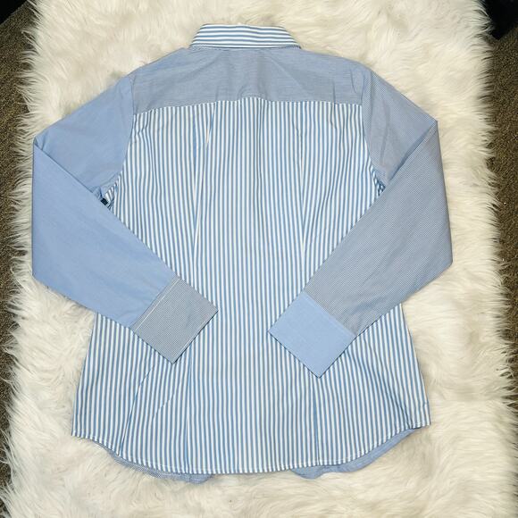 HINSON WU SHIRT DIANE MIXED STRIPES BLUE & WHITE 1610075 - Picture 5 of 6